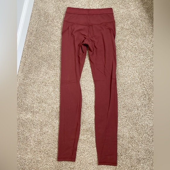 ATHLETA Aura Heel Tight Leggings Yoga Mesh Medium Brick Red - Picture 3 of 10
